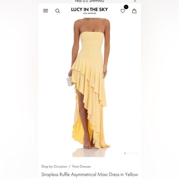 chinese dress ladies Wishful Strapless Maxi Dress Yellow main image 0